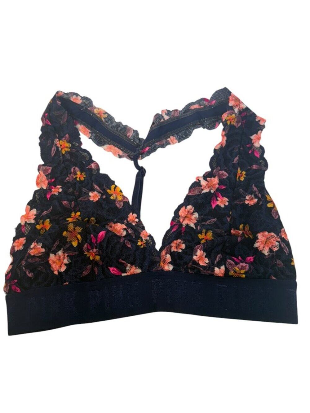 PINK Victoria's Secret Bralette Halter Floral Lace No Pads XS